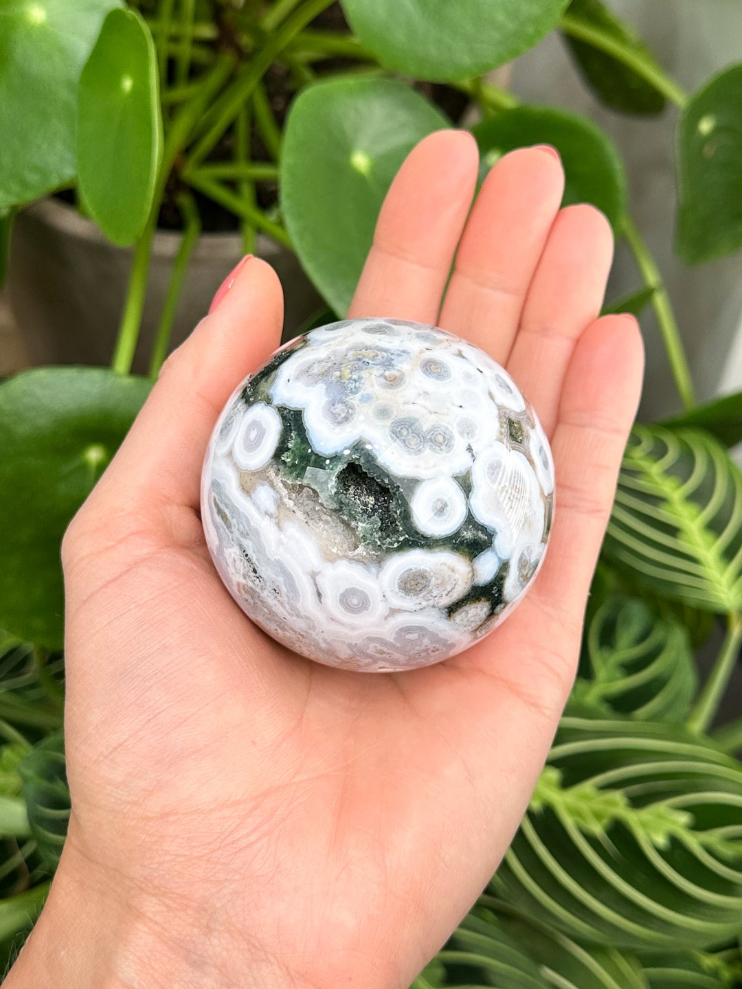 Ocean Jasper Snow Globe Sphere — Rocks for the Spirit